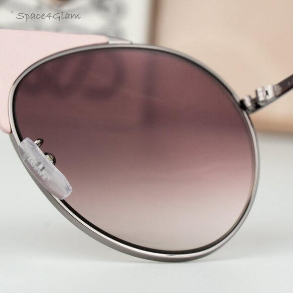 Loewe Women Sunglasses LW40005U 14U Pink Leather Bordeaux Mirror Pilot BRAND NEW - Picture 8 of 11